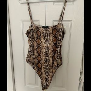 Snake print body suit size L